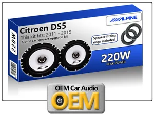 Citroen DS5 Rear Door speakers Alpine car speaker kit with Adapter Pods - Picture 1 of 2