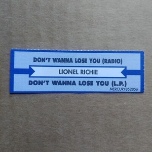 LIONEL RICHIE Don't Wanna Lose You JUKEBOX STRIP Record 45 rpm 7"