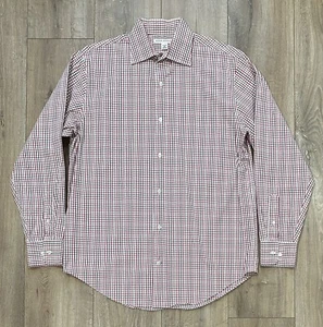 BANANA REPUBLIC Men’s Button-Up Long-Sleeve Plaid Dress Shirt Medium 15-15.5  - Picture 1 of 13