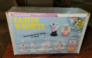 Vtg. NEW sealed Wee Crafts Easter Magnets 7 figures Kit #21122 Refrigerator RARE - Picture 1 of 5