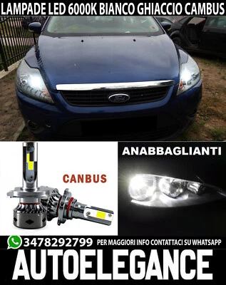 PER FORD FOCUS MK2 LAMPADE ANABBAGLIANTI LED H7 6000K 12.000 LUMEN CAMBUS - Immagine 1 di 4