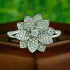 2,50Ct Okrągły cięty Lab Created Damski klaster Kwiat Obrączka ślubna 925 Srebrny pierścionek