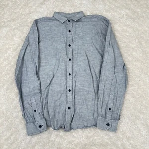 A/X Armani Exchange Men's L Large Blue Linen Blend LS Shirt Preppy Coastal - Picture 1 of 12