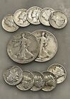 $2 Face 90% Silver 2 Walking Liberty Half Dollar 10 Mercury Dime Choose # Lots