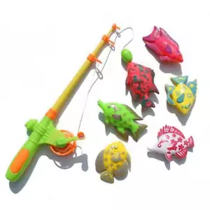 7Pcs Funny Fishing Rod Magnetic Fish Game Educational Toy Kids Baby Bath Time AU - Picture 1 of 7