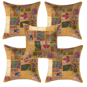 Cubierta de cojín de colección cubierta de sofá indio étnico decorativo bohemio decoración del hogar - Imagen 1 de 6