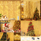Ollny Weihnachtsvorhang Feenlichter, 200 LED 2m x USB x 2m, warmweiß 