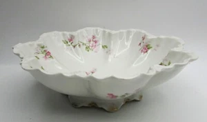 Haviland Round Footed Bowl - Pink Apple Blossoms - Schleiger 37 - Picture 1 of 5