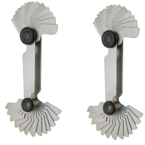 2 Stück 60 Grad Schraube Steigung Messgerät 28 Blätter 0,25 mm (1/64") bis 2,5 mm (3/32") - Bild 1 von 4