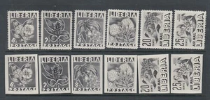 Liberia # 350-53 C191-92 Perf & Imperf BLACK PROFS Flora Flowers - Picture 1 of 1