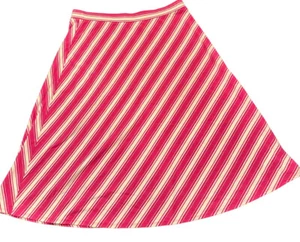 Falda Talbots Para Mujer Pequeña Rosa Blanca Rayas Diagonal Midi Tejido Elástico - Imagen 1 de 5
