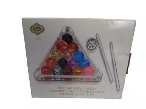 Shannon Crystal Billiards Rack with Balls & Cues-NEW OPEN BOX - Picture 1 of 11