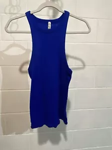 Free People Intimately Medium Royal Blue Racerback Ribbed Tank Top Lounge NWOT - Picture 1 of 6