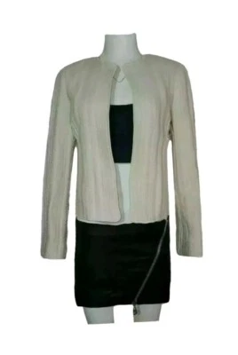 Blazer Worth New York para mujer texturizado tejido lana marfil nuevo con etiquetas talla 6 pequeño $748.00 Foto 1 de 4