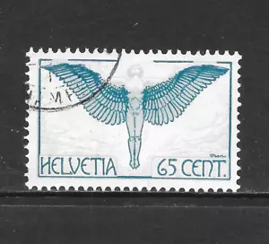 SCHWEIZ SCOTT C10 GEBRAUCHT SS - 1924 65c GRY BL & DP BLAU - ALLEGORIE DES FLUGES - Bild 1 von 2