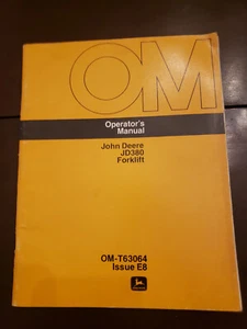 OEM John Deere JD380 Forklift Operator's Manual OMT63064 - Picture 1 of 4