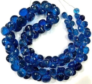 AAA+ Spinello Blu Sfaccettato Forma Cipolla Pietre Preziose Perline per Gioielli, 9-11mm 8 Pollici - Foto 1 di 4
