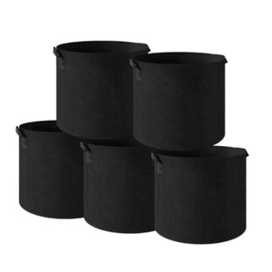 5 Pk Plant Grow Bags Fabric Pot Nursery Soil Bag with Handles Thickened Nonwoven - Picture 1 of 29