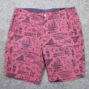 Polo Ralph Lauren Naval Tailors Shorts Mens 36 Pink Classic Fit Sailboat Print - Picture 1 of 14