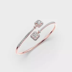 Lab Created Diamond 2.15 Ct EGL/IGI Certified Bracelet 14K Rose Gold - Picture 1 of 5