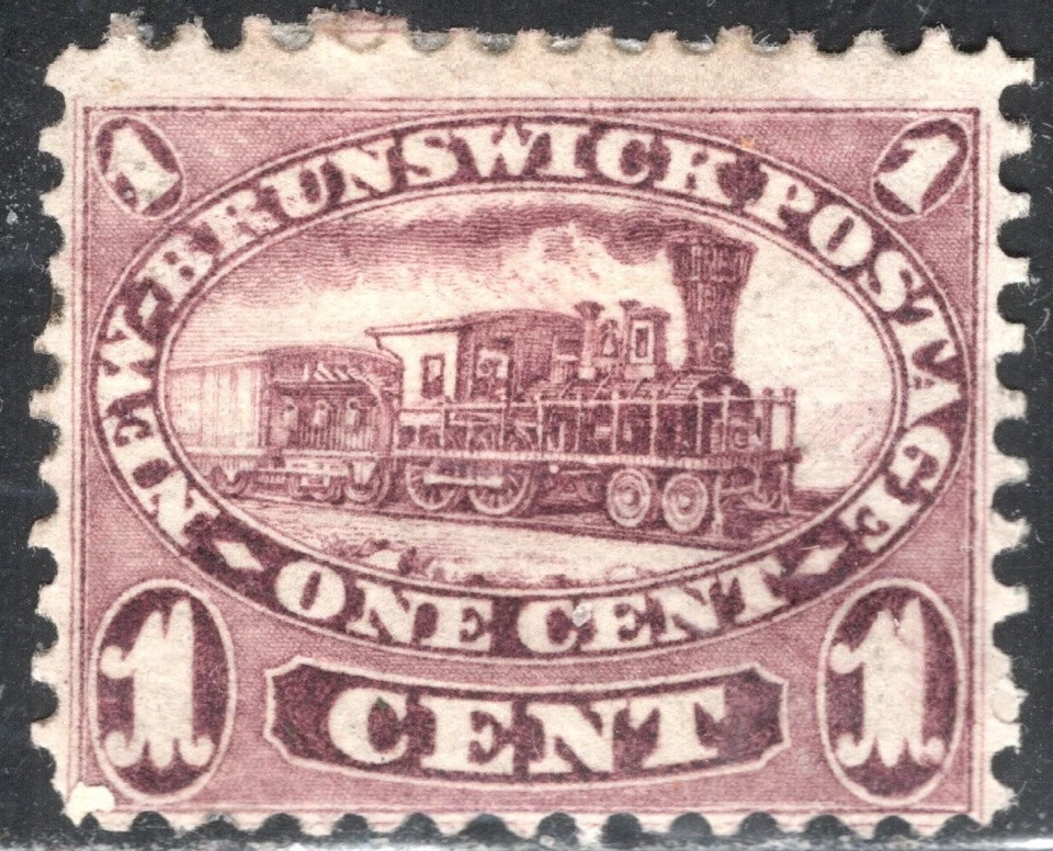 New Brunswick Stamp Scott #6, 1c, Red Lilac, Locomotive, MLH, SCV$42.50 - Image 1 of 1