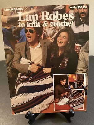 Knit Crochet Lap Blanket Cover Up Afghan Design Leisure Art How To Pattern Sew - Image 1 of 4