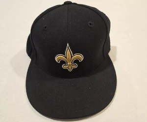 Gorra ajustada New Orleans Saints Reebok talla 7 1/2 negra/dorada - Imagen 1 de 5