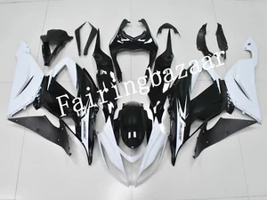 Fit for 2013-2018 ZX6R 636 White Black ABS Injection Molded Bodywork Fairing Kit - Picture 1 of 7