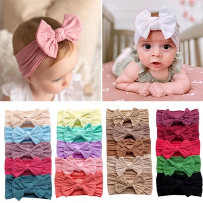 5pcs Baby Bow Headband Elastic Bow knot Hair Band Girls Newborn Gift Hair Bow ⇓ - Image 1 of 4