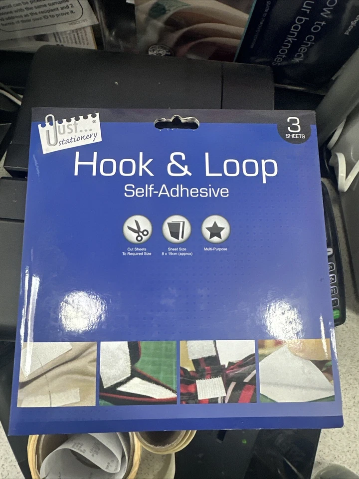 TALLON INTERNATIONAL LTD Tallon Hook & Loop Self Adhesive Fasten Cut to Measure Stickers 3 Sheets(19X8CM)