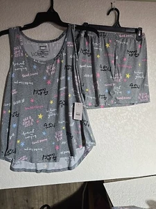 COMFY SOFT JOYSPUN GRAY 2-PIECE TANK TOP & SHORTS PAJAMA SET SZ 2X (18W-20W) - Picture 1 of 8