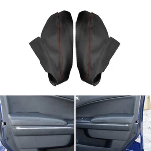 Fits 2011-2021 Dodge Charger Black Leather Door Panel Armrest Cover Red Stitch - Bild 1 von 6