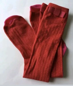 New Crewcuts j crew red metallic socks big girls knee high size S shoe 8-10 - Picture 1 of 5