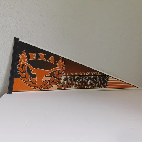 Vintage Texas University Longhorns Pennant 30" x 12" Wincraft Made In USA Cover