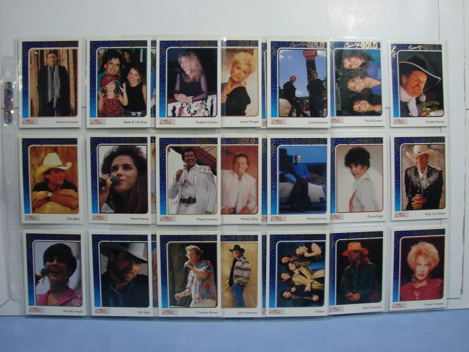 27 Trading Cards 1991 CMA Country Gold Series 1 UV-Coated Gold Leaf Inserts RARE — 第 1/4 张图片