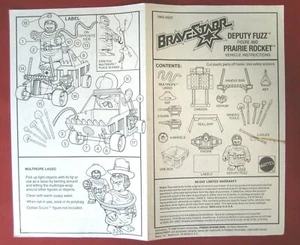 Bravestarr Deputy Scuzz and Prairie Rocket Original Instructions Mattel 1986 - Picture 1 of 2