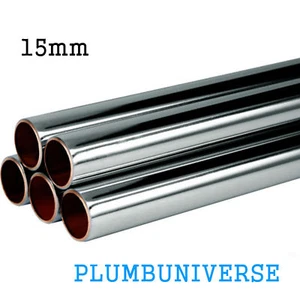 Tubo de cobre cromado de 15 mm 2 metros de longitud x 4 (8 metros en total) - Imagen 1 de 1
