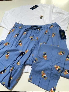 Polo Ralph Lauren Men PoloBear Blue Pajama Set Size Large - Picture 1 of 9