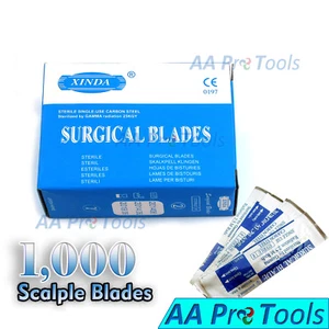 1000 Scalpel Blades #21 Carbon Steel Surgical Dental Medical for Knife #4 - Picture 1 of 3