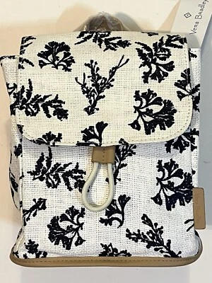 NEW w/Tags Vera Bradley Straw Mini Backpack Adrift Coral Blue - Image 1 of 4