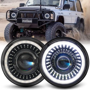 Pair 7'' Round LED Headlights Hi/Lo Sealed Beam DRL Turn Signals For GQ PATROL - Picture 1 of 12