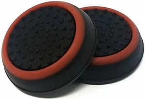 Black & Red Thumb Grips Analog Caps For PS4 PS5 Xbox One Series X Controller - Picture 1 of 2