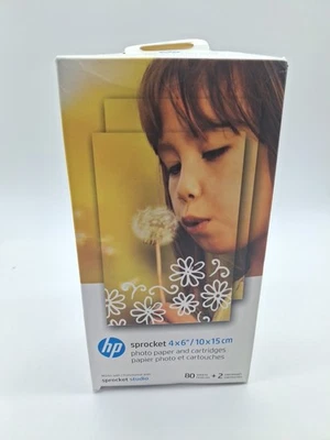 HP Sprocket Studio 4 x 6" Photo Paper & Cartridges 80 Sheets, 2 Cartridges NEW - Image 1 of 4