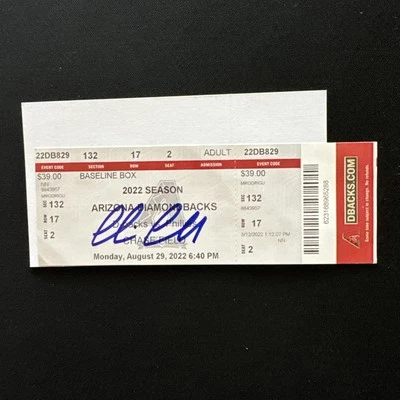 Corbin Carroll Signed Auto Full Debut Ticket 8/29/22 AZ Diamondbacks JSA COA - Image 1 of 3