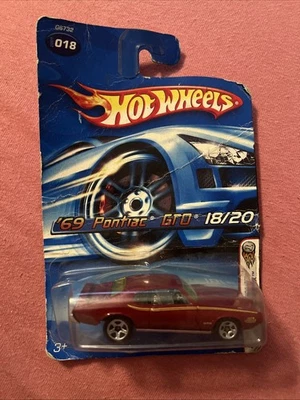 2005 Hot Wheels '69 Pontiac GTO 18/20 Dicast Car Maroon NEW First Editions - Image 1 of 4