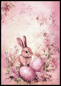 Postkarte - Hase - Ostern - geteilter Rücken - 4" x 5 1/2" - CL116 - Bild 1 von 2