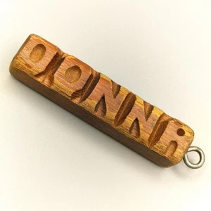 Donna Personalized Wood Keychain Charm Vintage Key Ring Fob Carved Retro Rustic - Picture 1 of 8