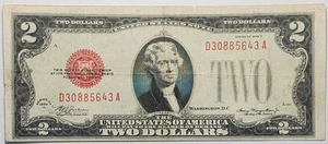 Nicer Very Crisp 1928 D red seal $2.00 note with serial# D30885643A - Picture 1 of 2
