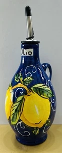 Vietri Pottery - 8’’ Tall Olive Oil Bottle Made by Hand in Italy - Picture 1 of 5