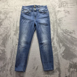 7 For All Mankind Jeans Damen 28 Blau Kimmie Crop Stretch Denim Ankle Freizeit - Bild 1 von 11